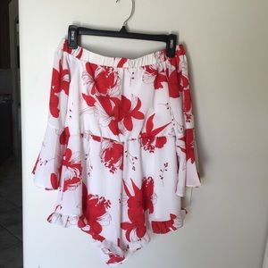 Floral Off-shoulder Girls Romper SZ M (10)🌹